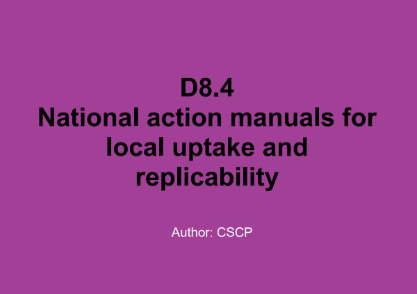 National action manuals for local uptake and replicability