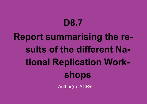 Report summarising the results of the different National Replication Workshops